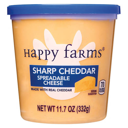 Happy Farms Sharp Cheddar Spreadable Cheese Cup, 11.7 oz